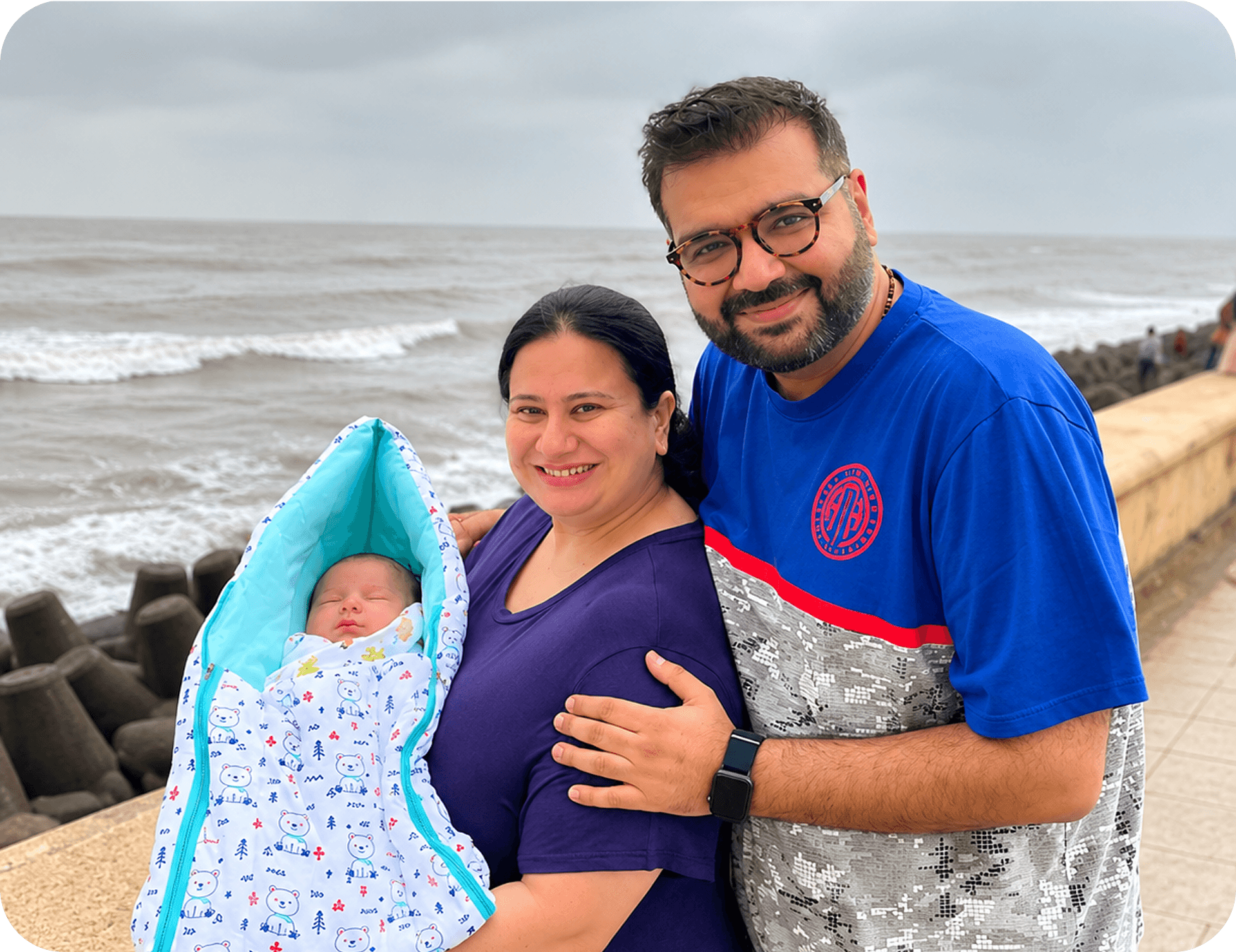 Akshay Gokalgandhi, Founder & CEO of Snuglz, with his family